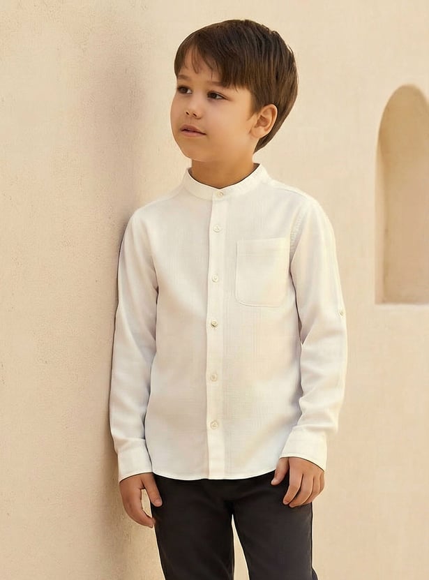 Juniors Textured Shirt with Pocket