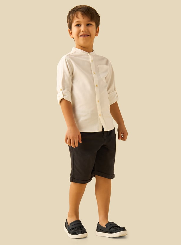 Juniors Textured Shirt with Pocket