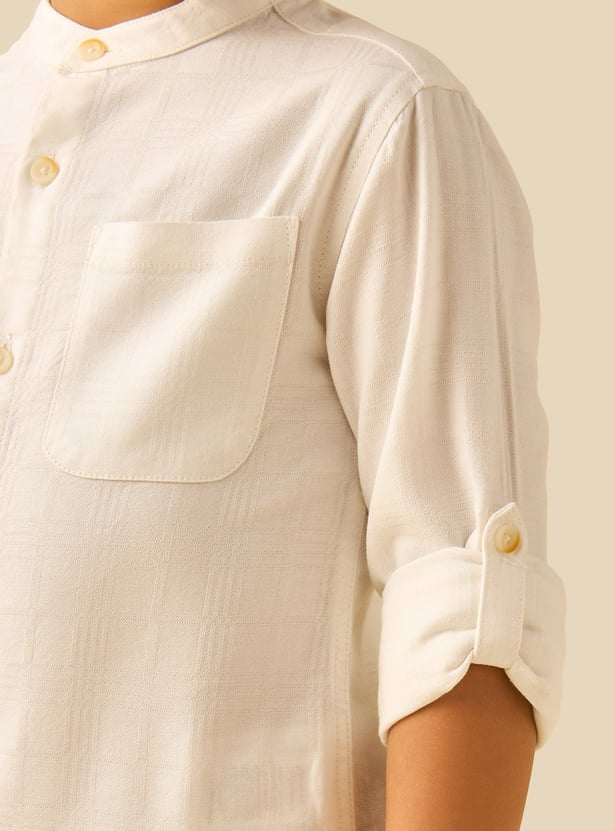 Juniors Textured Shirt with Pocket