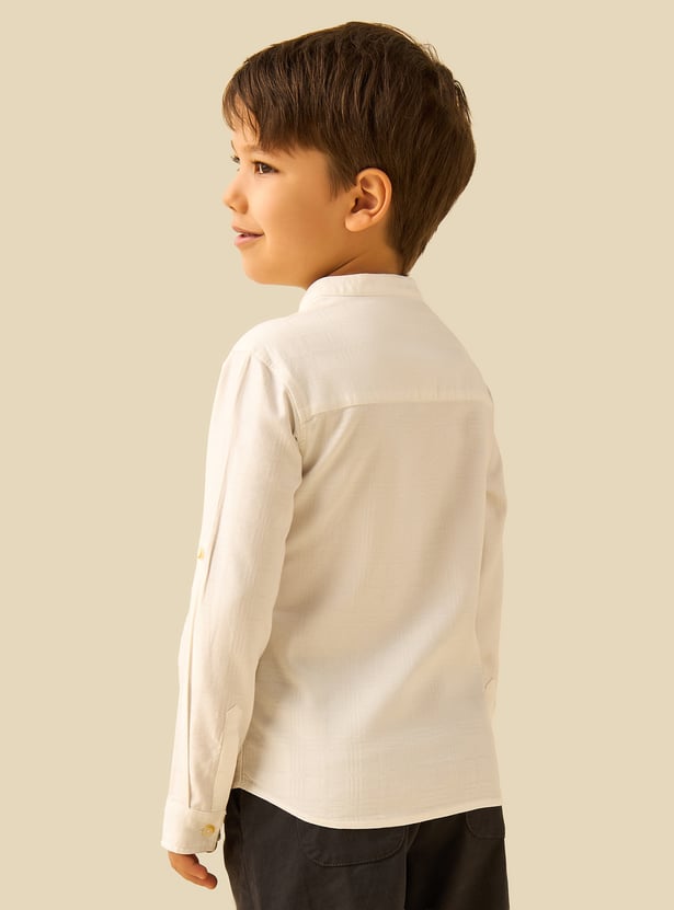 Juniors Textured Shirt with Pocket