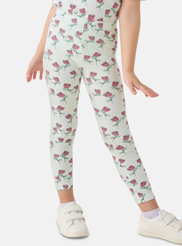 Juniors Floral Print Leggings