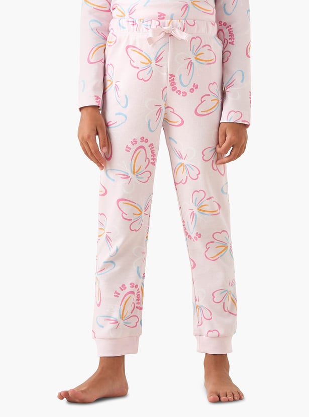 Juniors Butterfly Print T-shirt and Pyjama Set