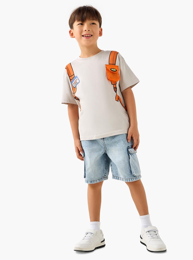 Juniors Backpack Print T-shirt