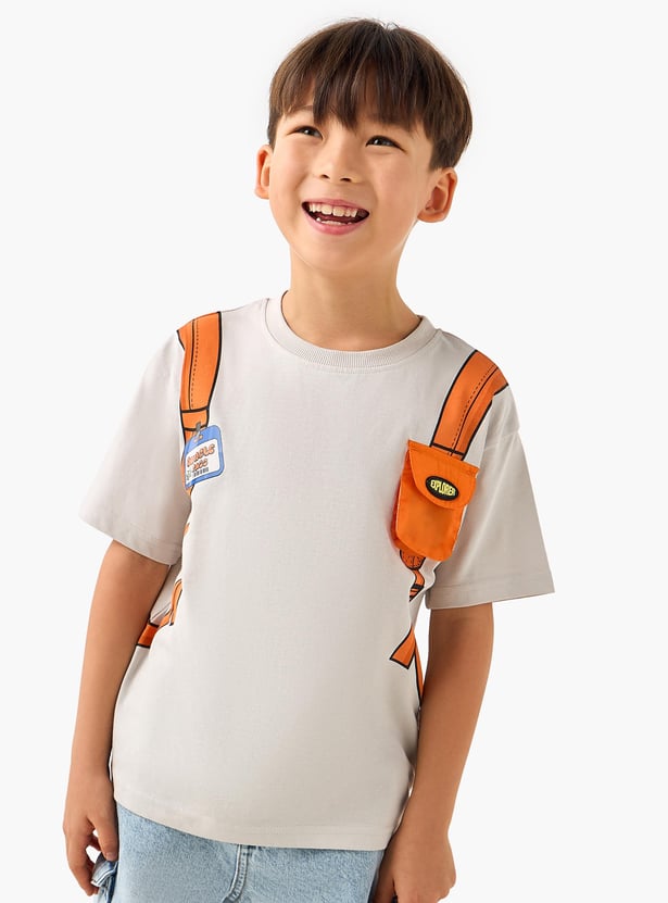 Juniors Backpack Print T-shirt