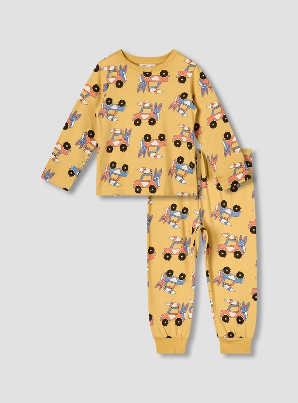 Juniors Vehicle Print T-shirt and Pyjama Set
