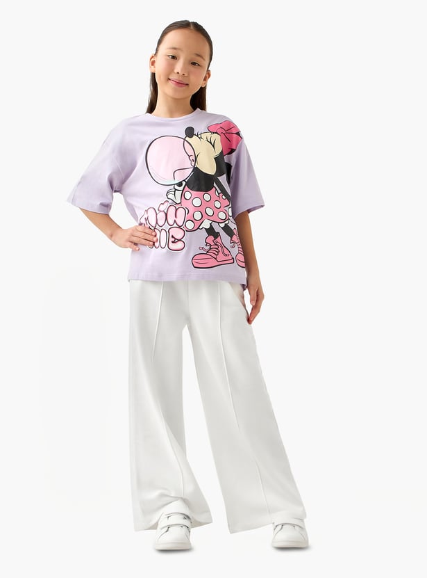 Juniors Solid Wide Leg Track Pants