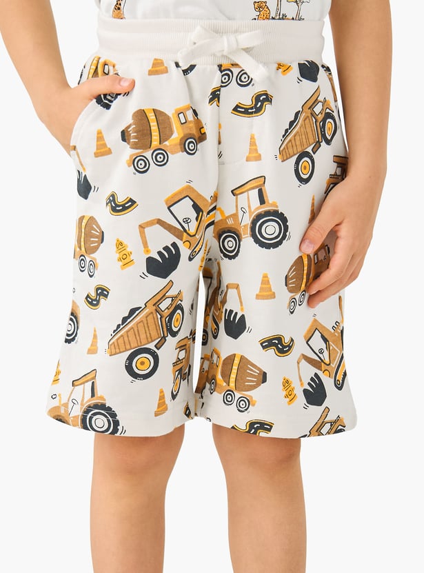 Juniors Vehicle Print Shorts with Pockets