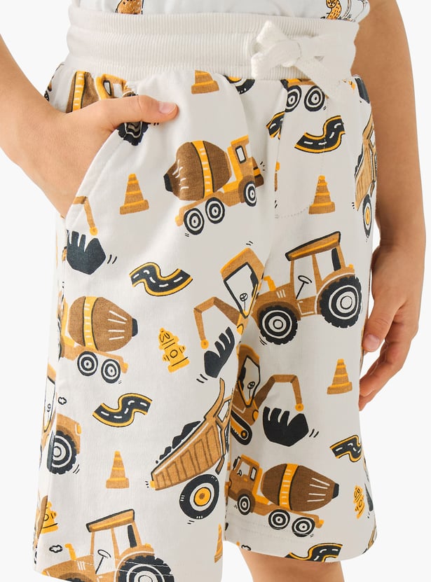 Juniors Vehicle Print Shorts with Pockets
