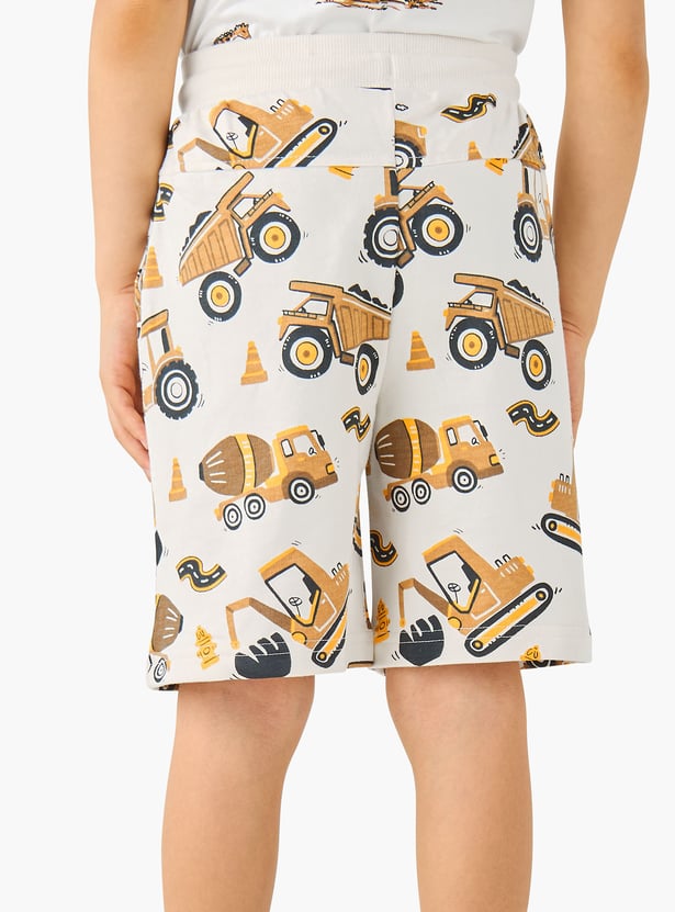 Juniors Vehicle Print Shorts with Pockets