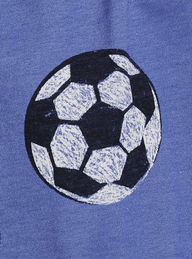 Juniors Football Printed T-shirt and Pyjama - Set of 2