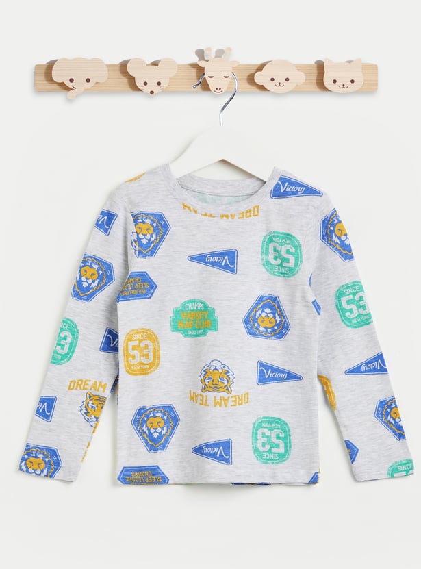 Juniors Football Printed T-shirt and Pyjama - Set of 2