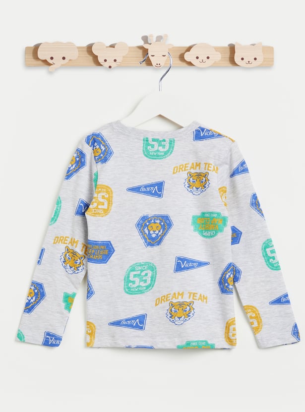 Juniors Football Printed T-shirt and Pyjama - Set of 2