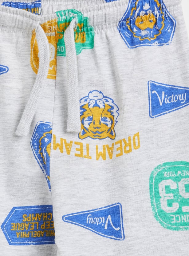 Juniors Football Printed T-shirt and Pyjama - Set of 2