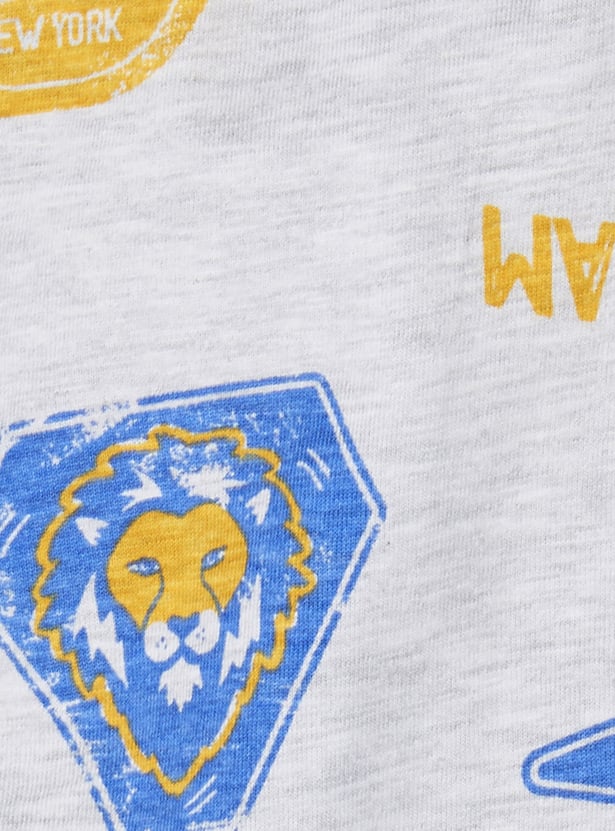 Juniors Football Printed T-shirt and Pyjama - Set of 2