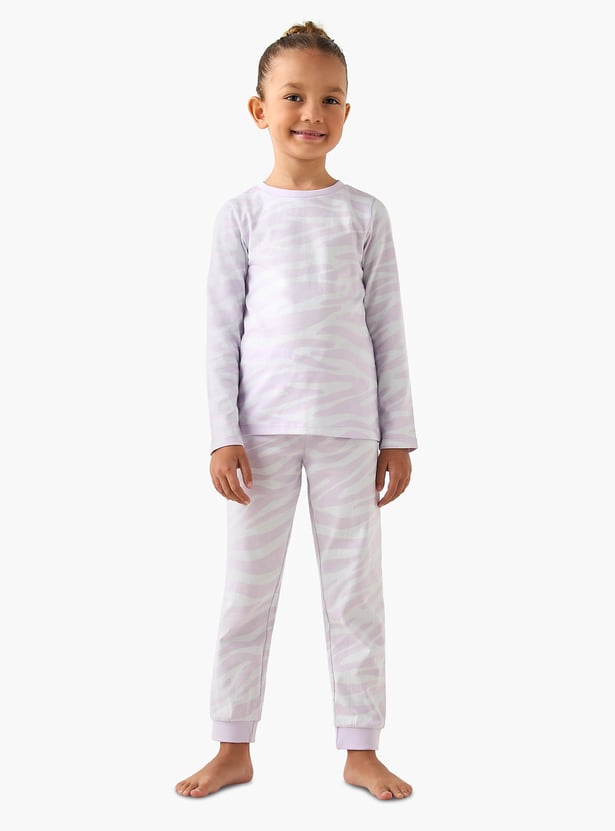 Juniors Printed T-shirt and Pyjama Set
