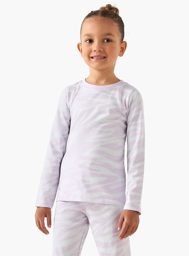 Juniors Printed T-shirt and Pyjama Set