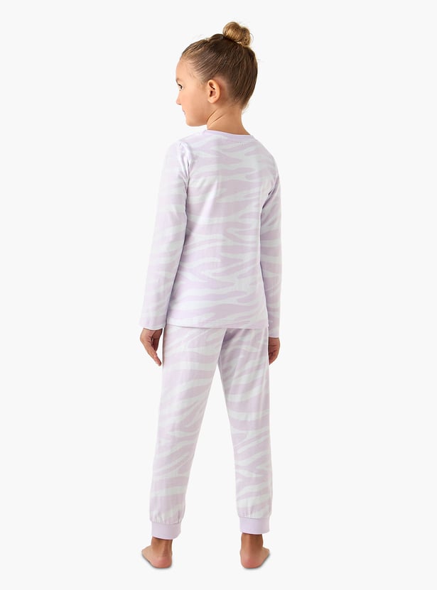 Juniors Printed T-shirt and Pyjama Set