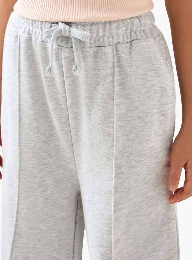 Juniors Solid Wide Leg Track Pants