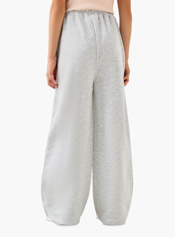 Juniors Solid Wide Leg Track Pants
