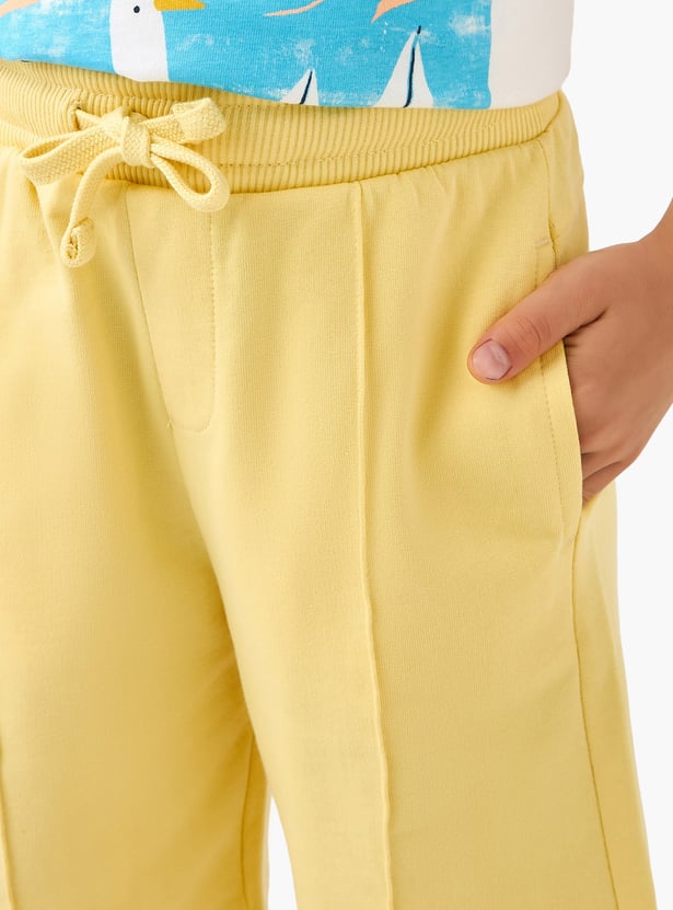 Juniors Solid Shorts with Drawstring Waistband