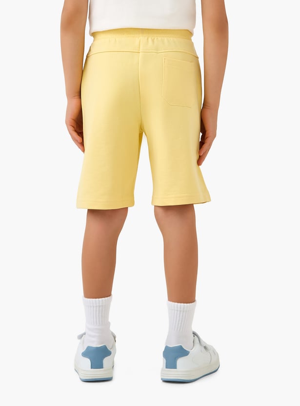 Juniors Solid Shorts with Drawstring Waistband