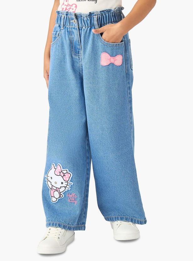 Juniors Hello Kitty Print Top and Jeans Set