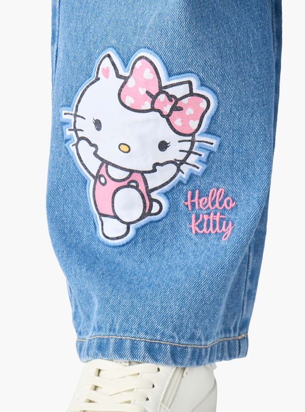 Juniors Hello Kitty Print Top and Jeans Set