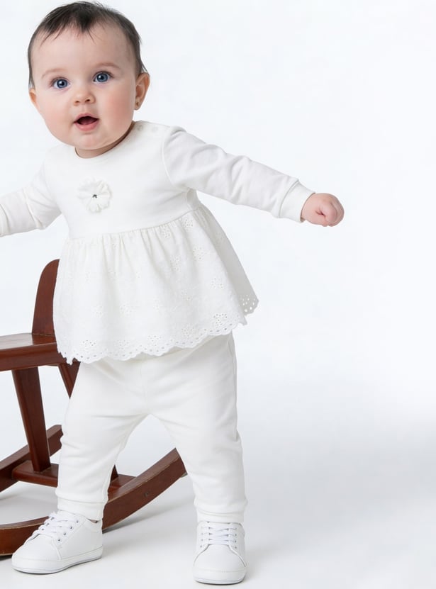 Giggles Schiffli Top & Joggers Set