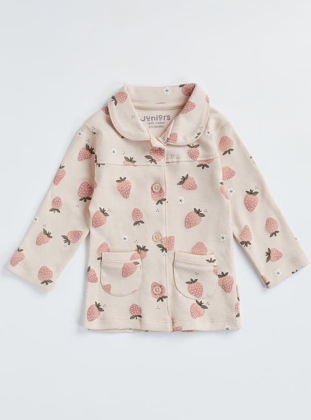 Juniors Strawberry Print Shirt and Pyjama Set