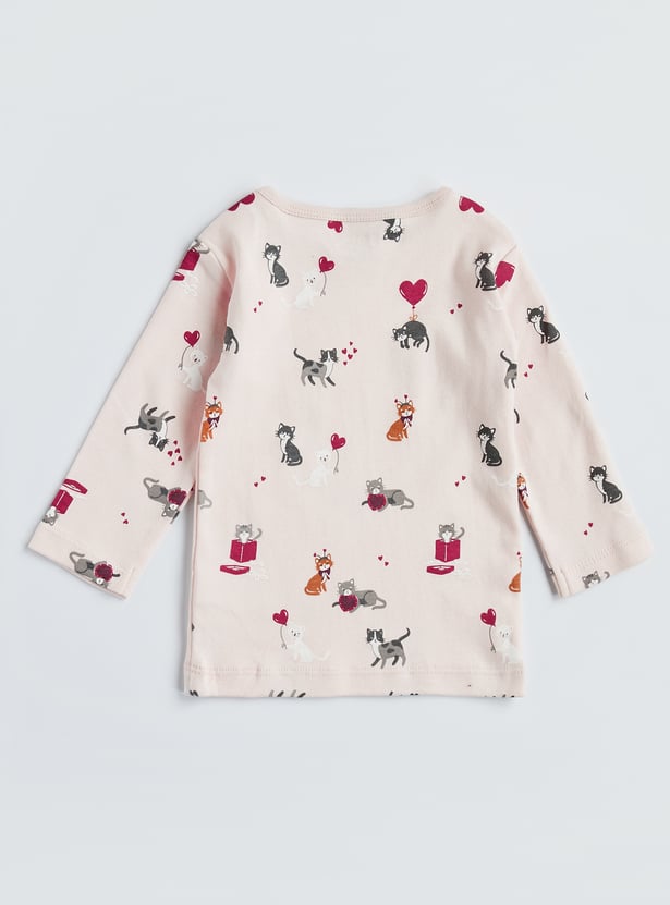 Juniors Printed T-shirt And Pyjamas Set