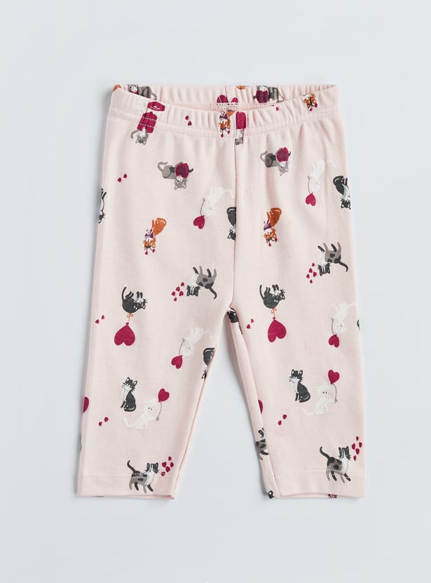 Juniors Printed T-shirt And Pyjamas Set