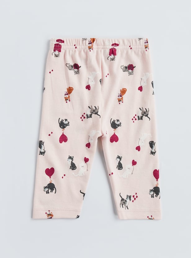 Juniors Printed T-shirt And Pyjamas Set