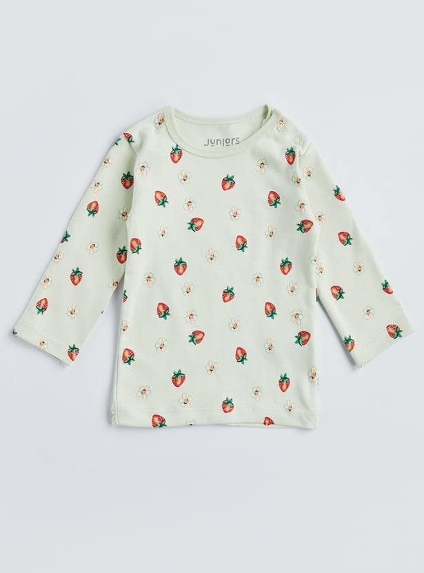Juniors Strawberry Print T-shirt And Pyjamas Set