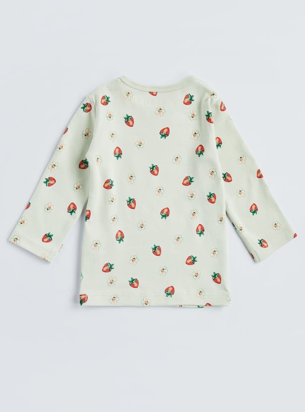 Juniors Strawberry Print T-shirt And Pyjamas Set