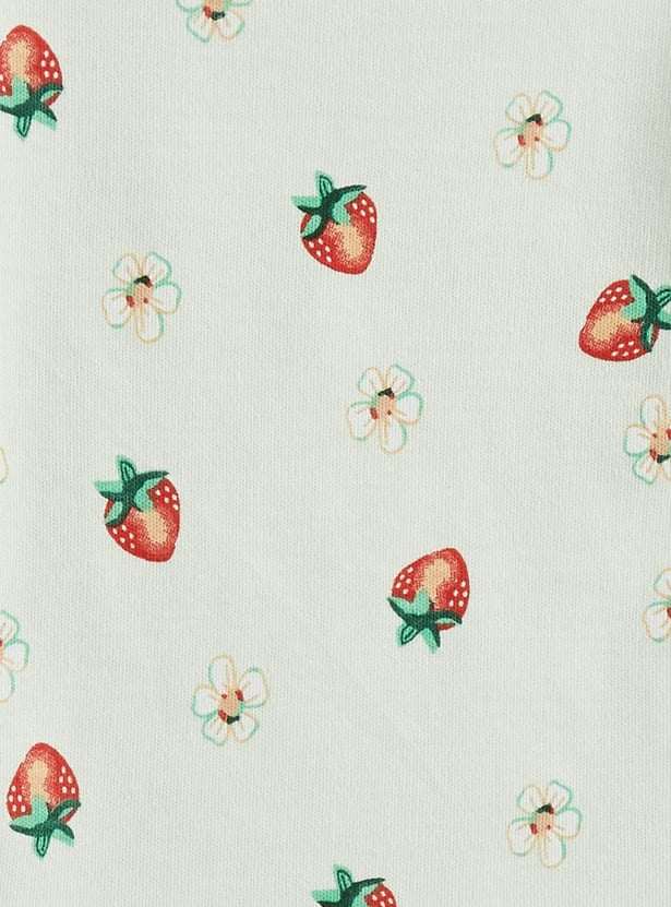 Juniors Strawberry Print T-shirt And Pyjamas Set