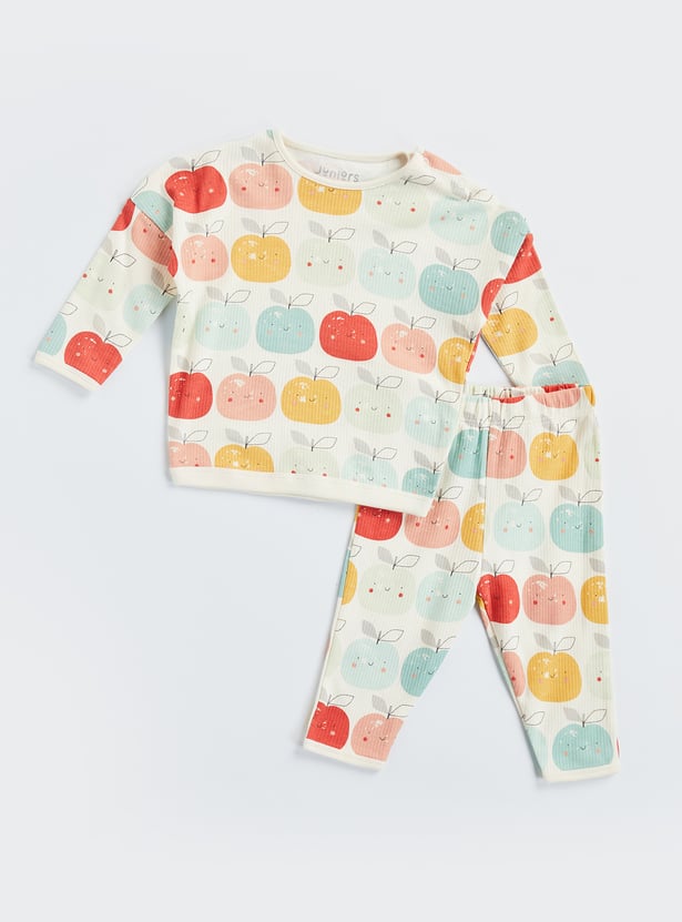 Juniors Printed T-shirt and Pyjama Set