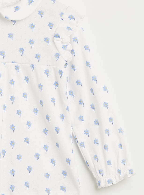 Juniors Floral Print T-shirt and Pyjama Set