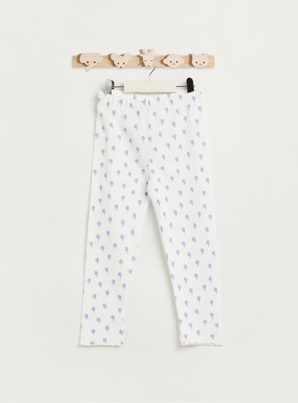 Juniors Floral Print T-shirt and Pyjama Set