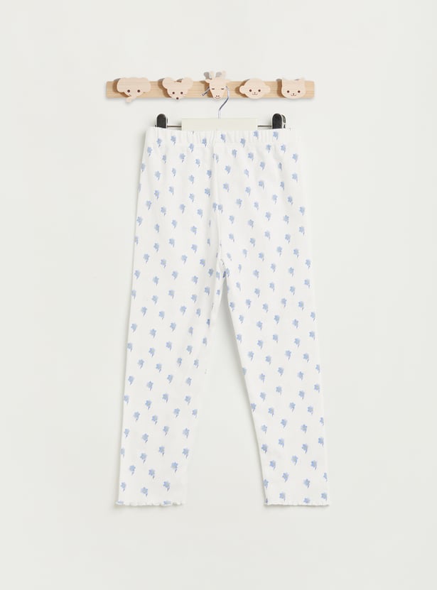 Juniors Floral Print T-shirt and Pyjama Set