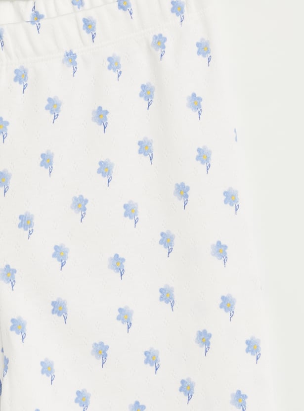 Juniors Floral Print T-shirt and Pyjama Set