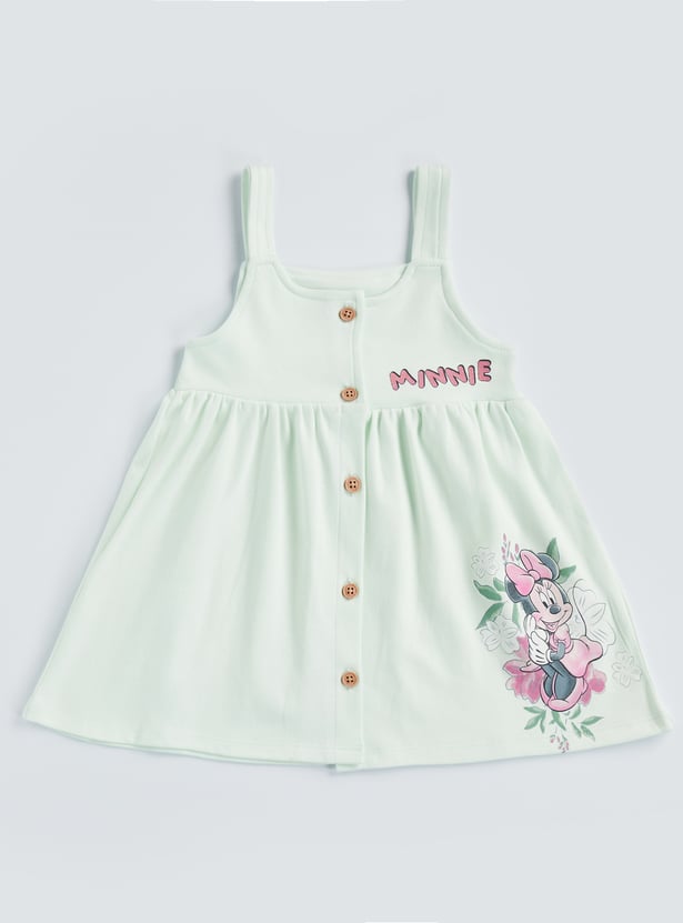 Minnie Mouse Print Pinafore and T-shirt Set