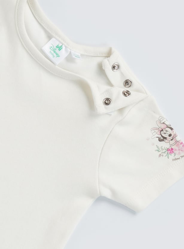 Minnie Mouse Print Pinafore and T-shirt Set