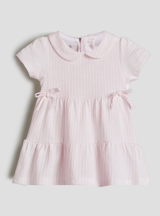 Juniors Striped Layered A-Line Dress