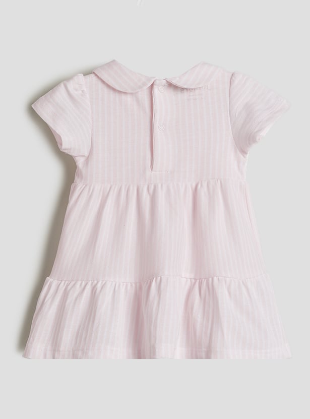 Juniors Striped Layered A-Line Dress
