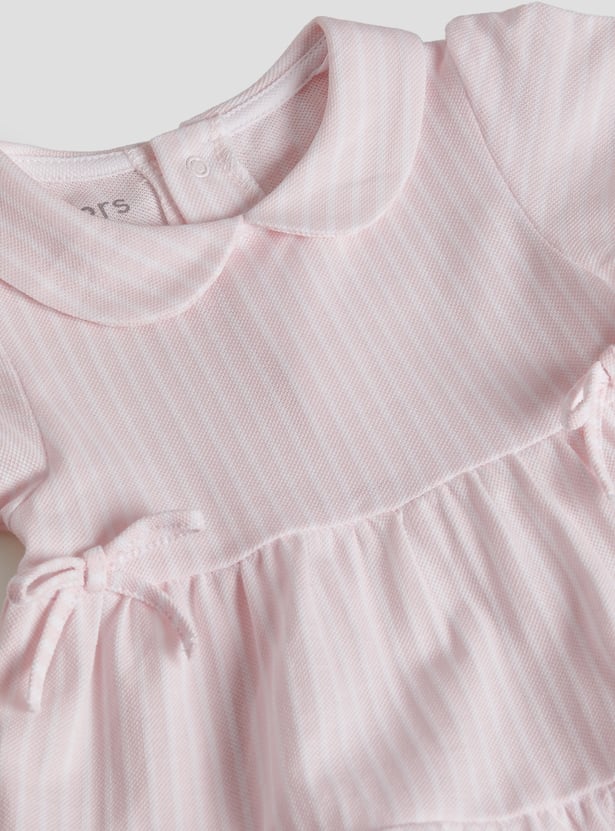 Juniors Striped Layered A-Line Dress