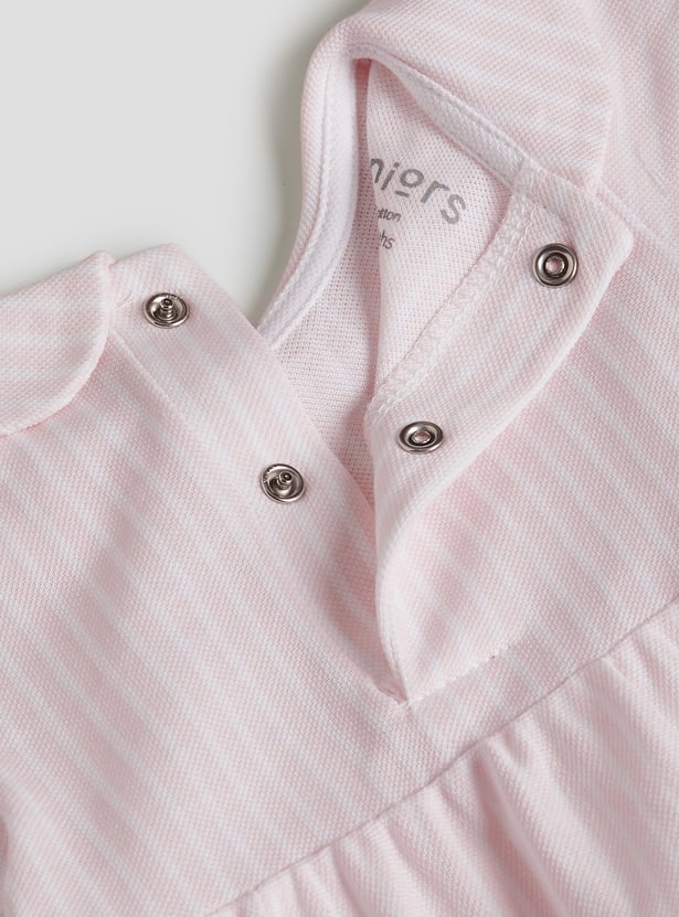 Juniors Striped Layered A-Line Dress
