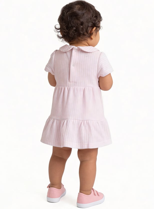 Juniors Striped Layered A-Line Dress