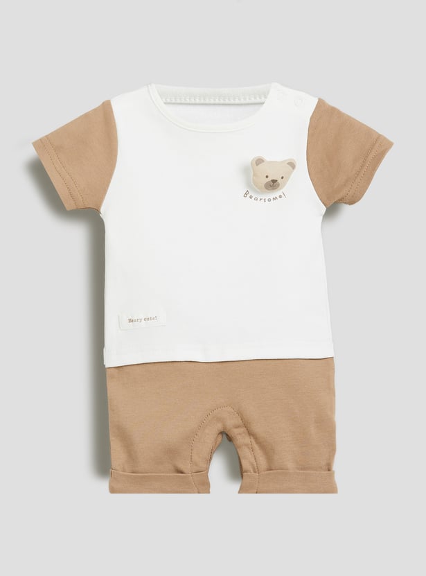 Juniors Colourblocked Romper and Soft Toy