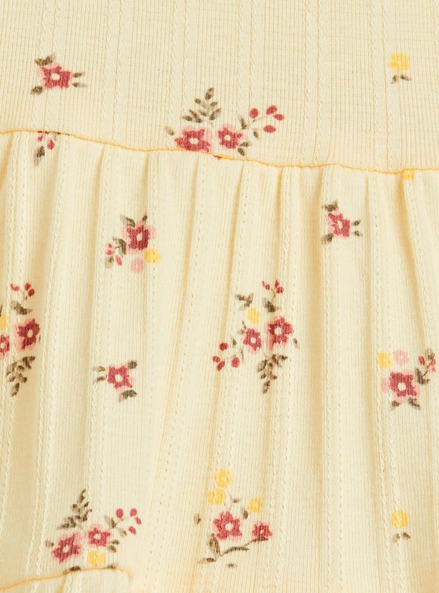 Juniors Floral Printed A-Line Dress