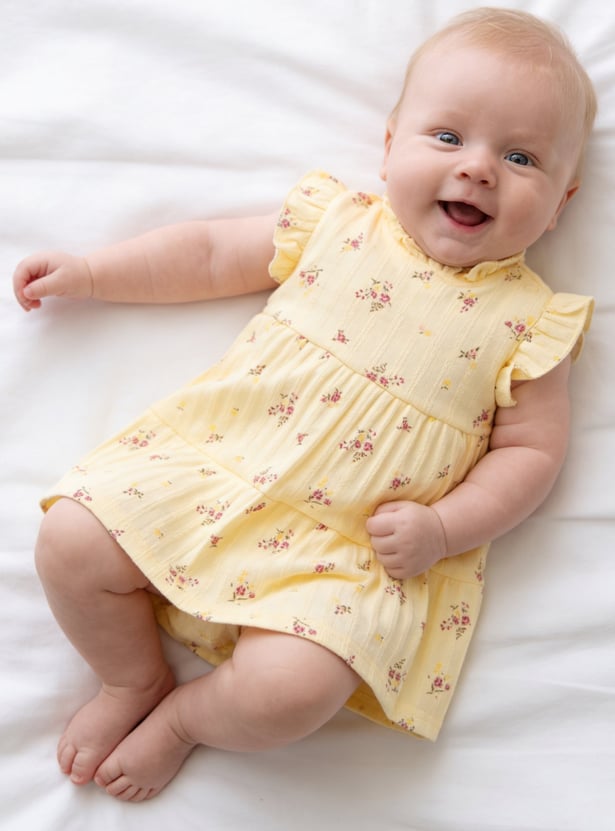 Juniors Floral Printed A-Line Dress